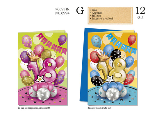 CROMO NB BIGLIETTO 18 ANNI NU.8994