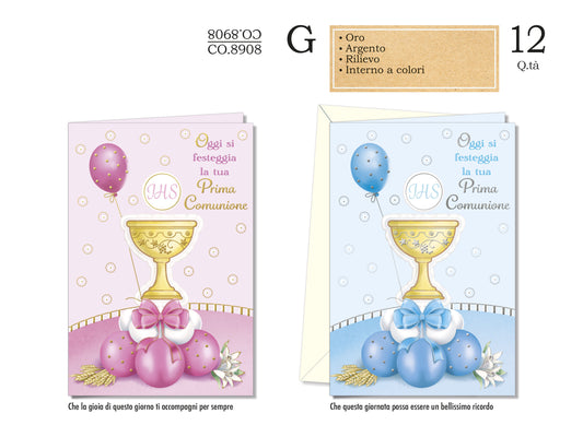 CROMO NB BIGLIETTO COMUNIONE CO.8908