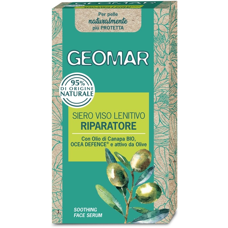 GEOMAR SIERO VISO LENITIVO RIPARATORE 30ML OLIO DI CANAPA BIO,OCEA DEFENCE E ATTIVO DA OLIVE