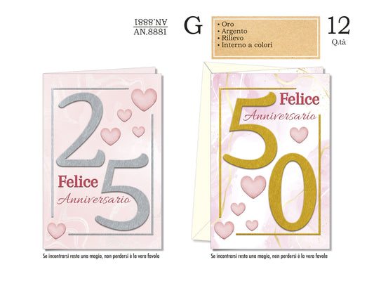 CROMO NB BIGLIETTO ANNIVERSARIO 25 E 50 AN.8881