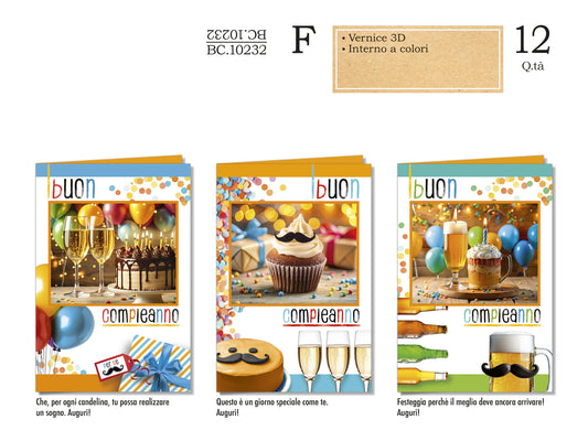 CROMO NB BIGLIETTO COMPLEANNO UOMO BC.10232