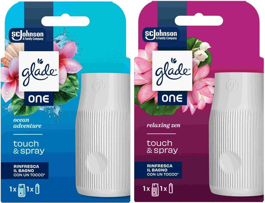 GLADE ONE BASE TOUCH & SPRAY + RICARICA 10ML MIX OCEAN ADVENTURE / RELAXING ZEN