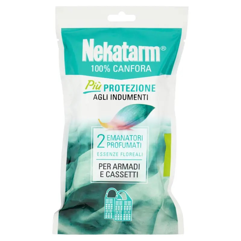 NEKATARM 100% CANFORA EMANATORI PER ARMADI E CASSETTI 30G 2PZ PROFUMATI ESSENZE FLOREALI