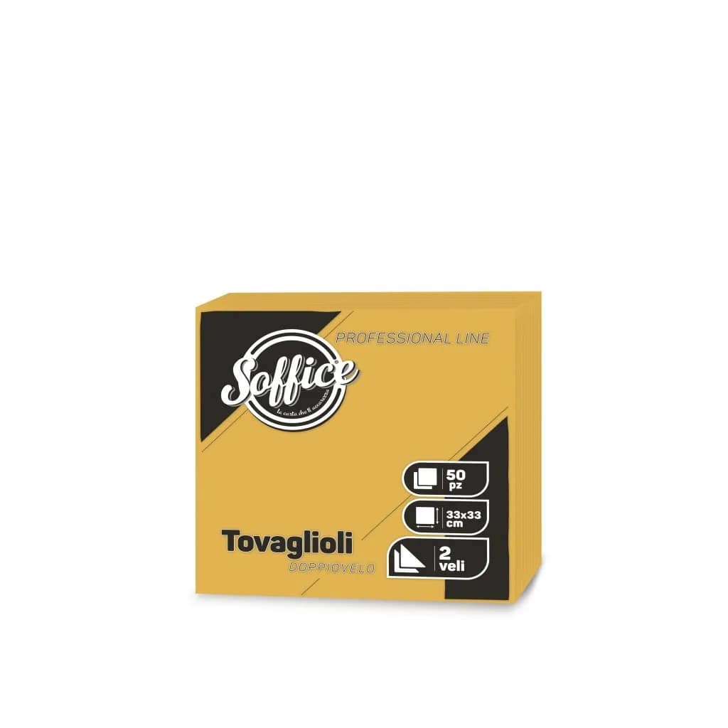 SOFFICE 50 TOVAGLIOLI DOPPIOVELO 33X33 GIALLO MAIS