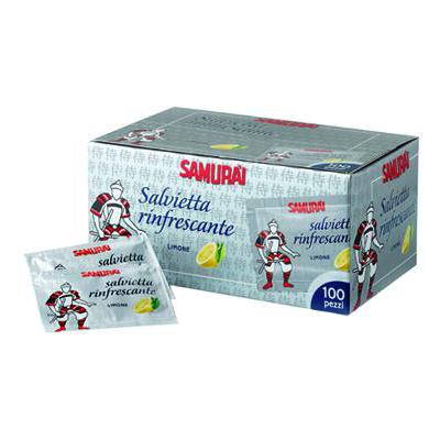 SAMURAI SALVIETTA RINFRESCANTE LIMONE 100PZ IMBUSTATE SINGOLARMENTE