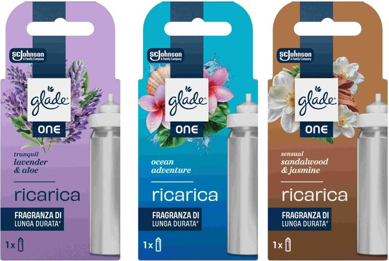 GLADE ONE RICARICA 10ML MIX2 OCEAN ADVENTURE / TRANQUIL LAVENDER & ALOE / SENSUAL SANDALWOOD & JASMINE