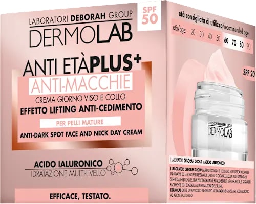 DERMOLAB ANTI ETA' PLUS+ ANTI-MACCHIE CREMA GIORNO VISO E COLLO 50ML PELLI MATURE