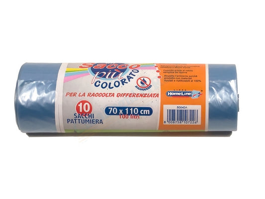 HOME LINE SACCO PIU' 10 SACCHI CONDOMINIALI 70X110 110LT AZZURRO