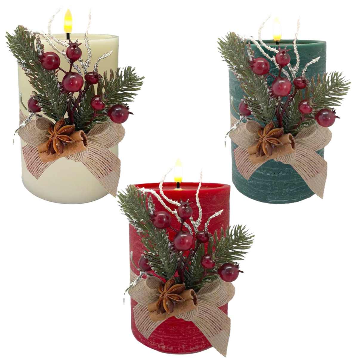 KASAVIVA NATALE MAGIC CANDELA LED FROST CM.12X10X17