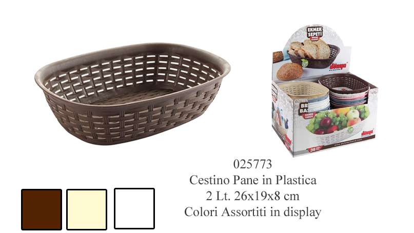 ARBEMA DUNYA CESTINO PANE 2L CM.26X19X8 ASSORTITO
