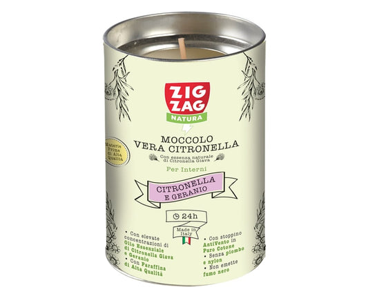 ZIG ZAG NATURA MOCCOLO VERA CITRONELLA 24H PER INTERNI CITRONELLA E GERANIO