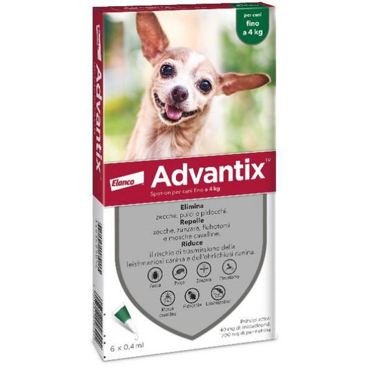 ELANCO ADVANTIX SPOT-ON 6X0,4ML CANI FINO A 4KG
