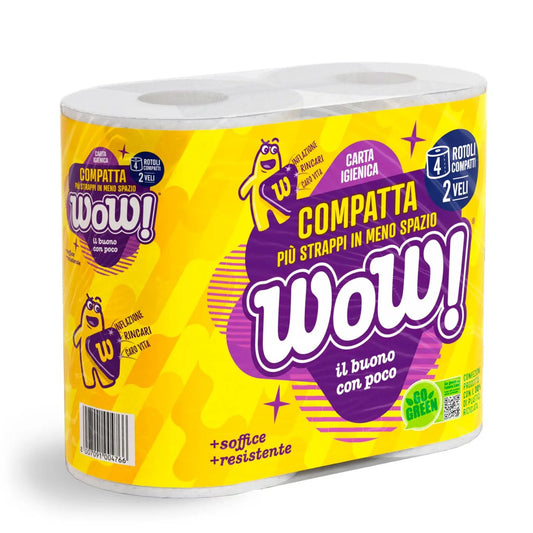 WOW CARTA IGIENICA COMPATTA 2 VELI 4 ROTOLI
