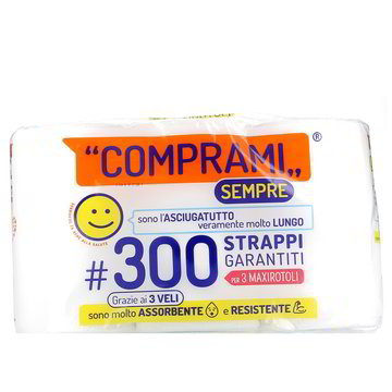 PERLA COMPRAMI ASCIUGATUTTO 300 STRAPPI 3 VELI 3 ROTOLI