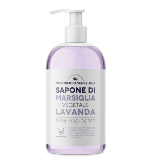SAPONIFICIO VENEZIANO SAPONE LIQUIDO 500ML DI MARSIGLIA VEGETALE LAVANDA MANI VISO CORPO
