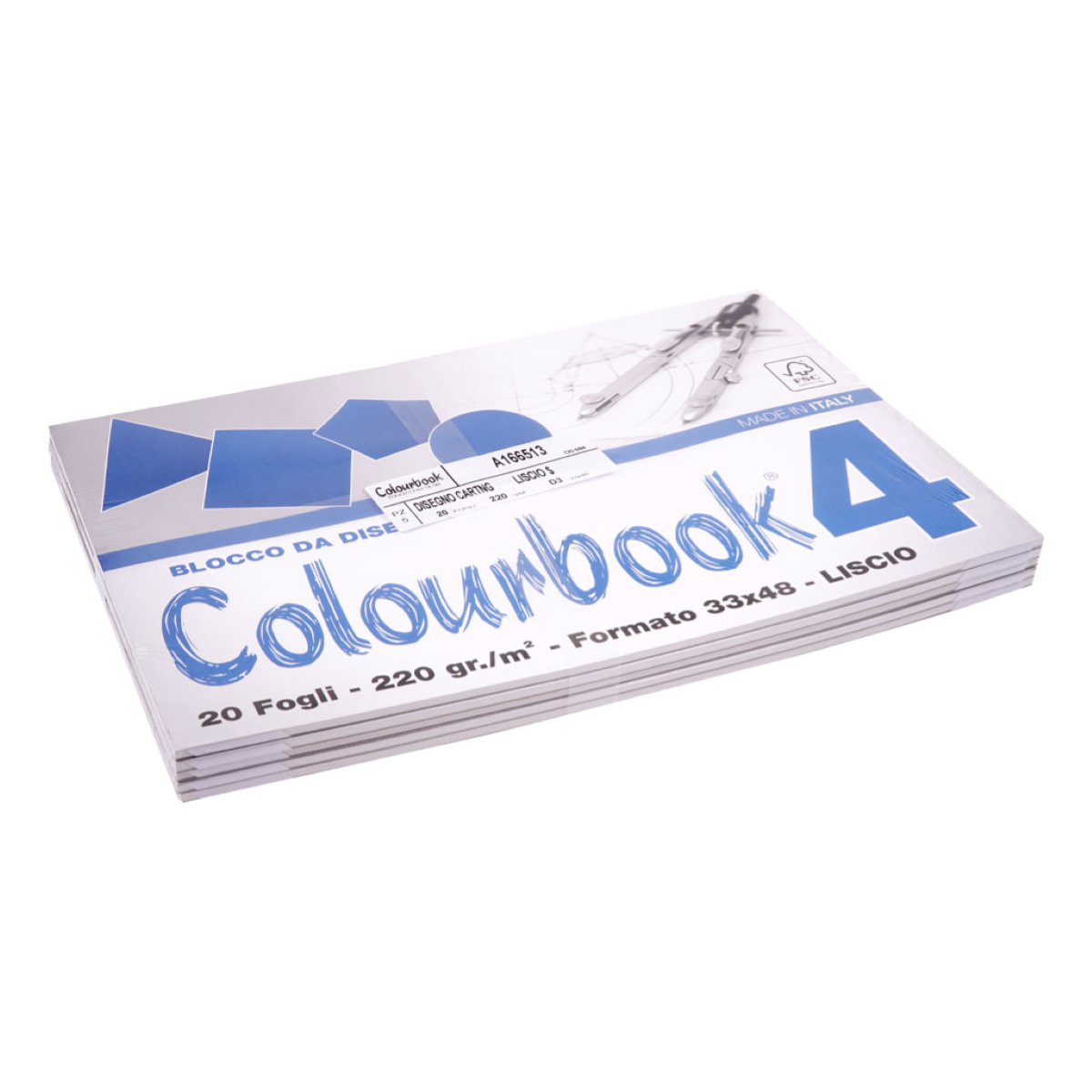 COLOURBOOK BLOCCO 4 20 FOGLI 220GR/M2 33X48 LISCIO