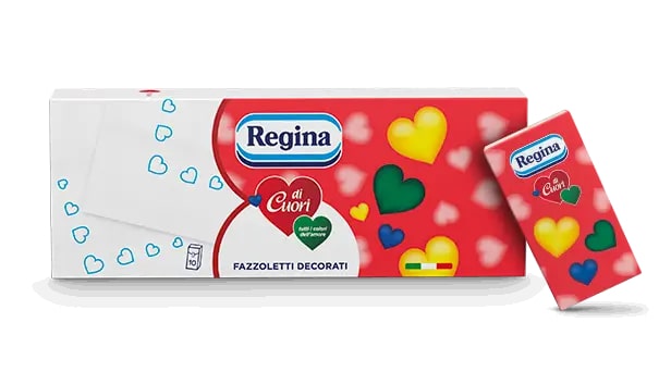 REGINA DI CUORI FAZZOLETTI 4 VELI 10PZ