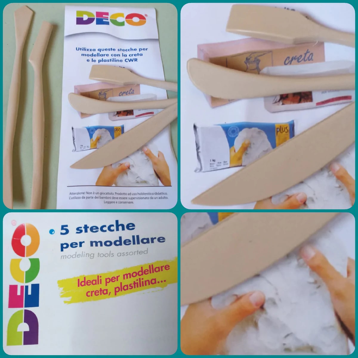 CWR DECO NARA ATTREZZI IN PLASTICA PER MODELLARE 5PZ