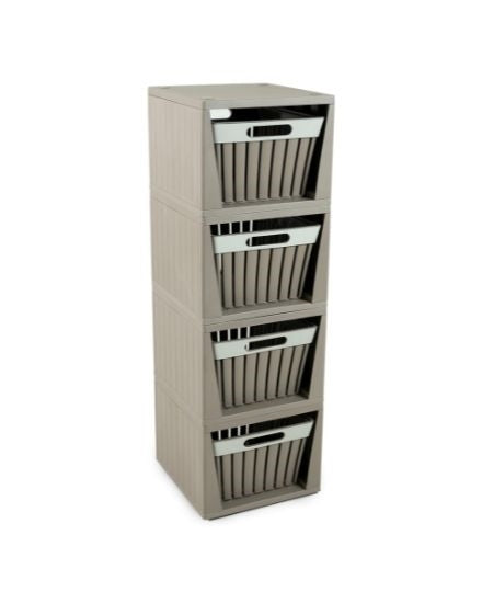 ECOPLAST DOGA MOBILETTO ORGANIZER COMPONIBILE CAPPUCCINO CM. 26 x 27,5 x 80 h