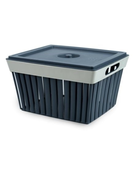 ECOPLAST DOGA VASCHETTA CON COPERCHIO CM. 27,5 x 22,5 x 16 GRIGIO ANTRACITE