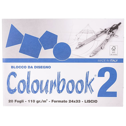 COLOURBOOK BLOCCO 2 20 FOGLI 110GR/M2 24X33 LISCIO