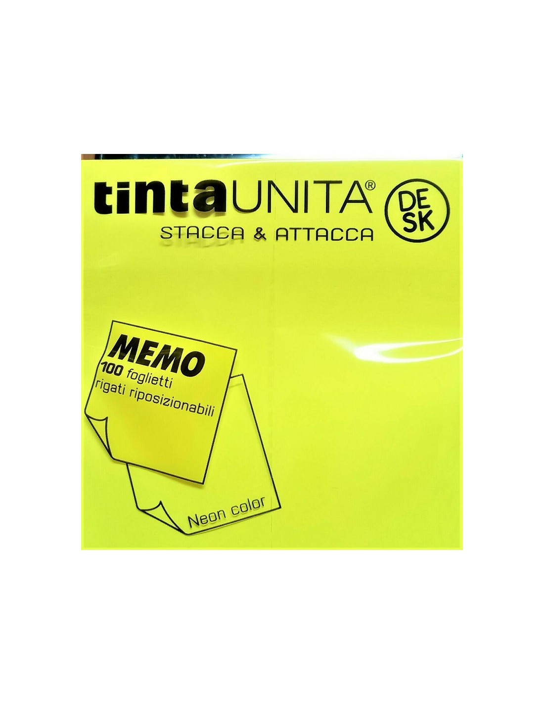 TINTA UNITA DESK STACCA & ATTACCA MEMO NEON COLORS 100 FOGLIETTI 75MM X 75MM
