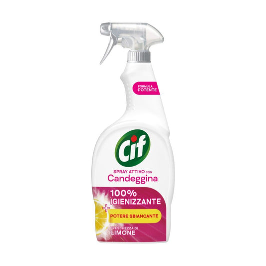 CIF SPRAY ATTIVO CON CANDEGGINA 100% IGIENIZZANTE 650ML FRESCHEZZA DI LIMONE