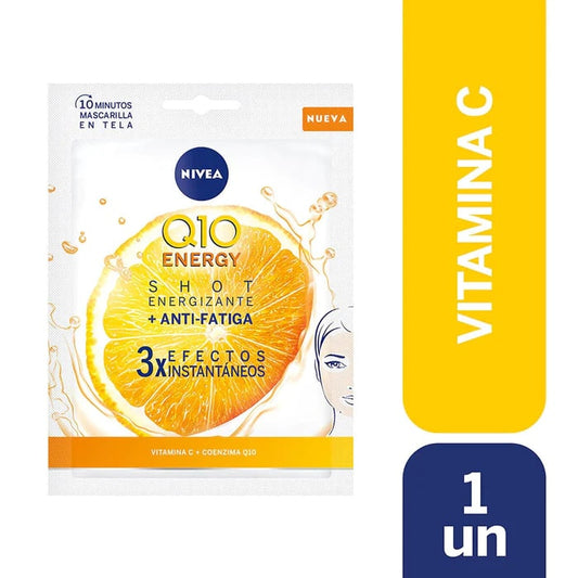 NIVEA Q10 ENERGY MASCHERA VISO IN TESSUTO 10 MINUTI VITAMINA C + COENZIMA Q10