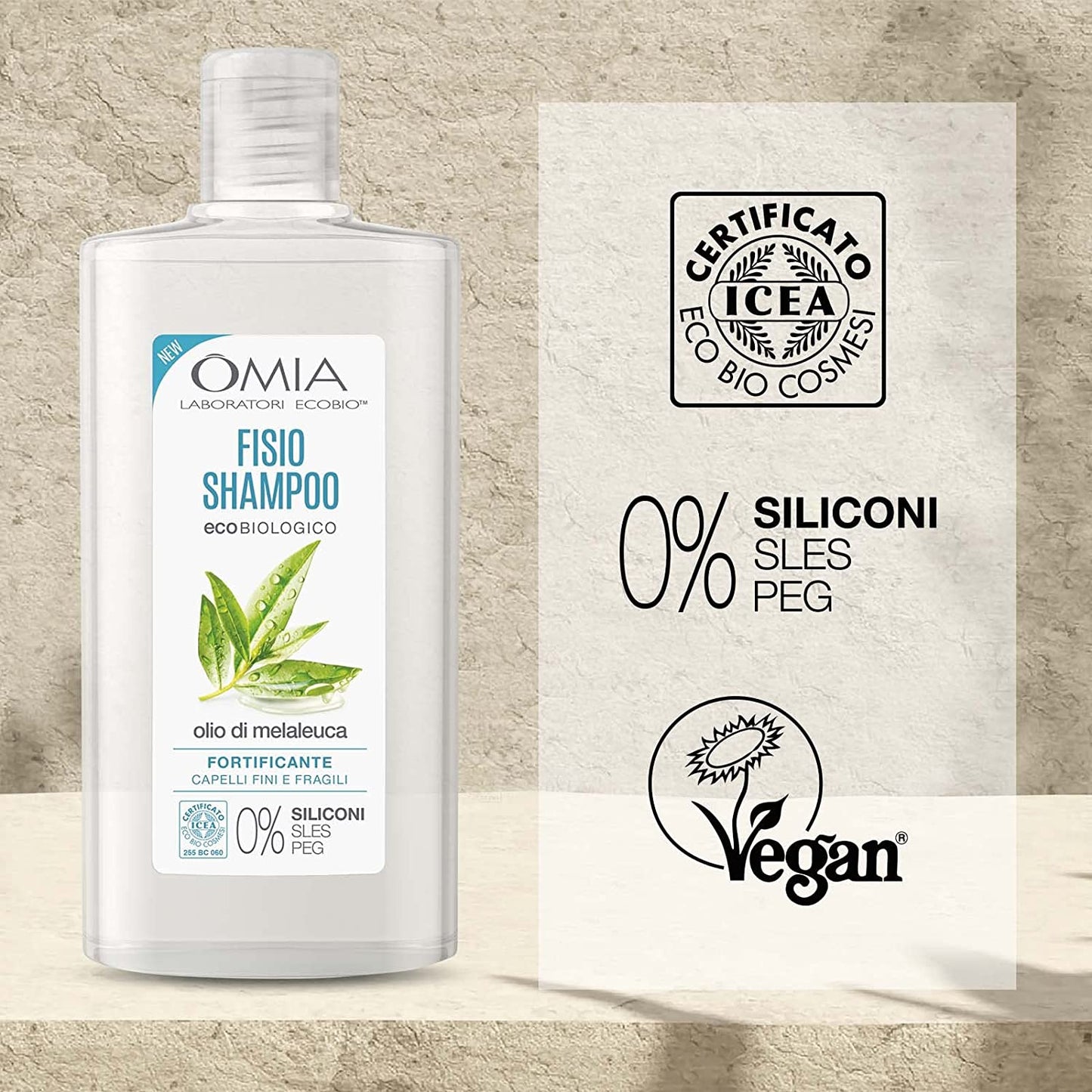 OMIA FISIO-SHAMPOO 200ML OLIO DI MELALEUCA FORTIFICANTE CAPELLI FINI E FRAGILI