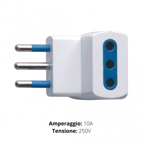 LEOVIN ADATTATORE TRIPLO BIPASSO 10/16A SPINA 10A