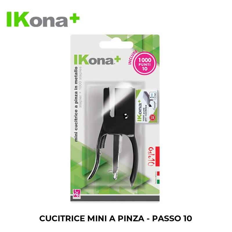 IKONA+ MINI CUCITRICE OSLO A PINZA IN METALLO + 1000 PUNTI N.10