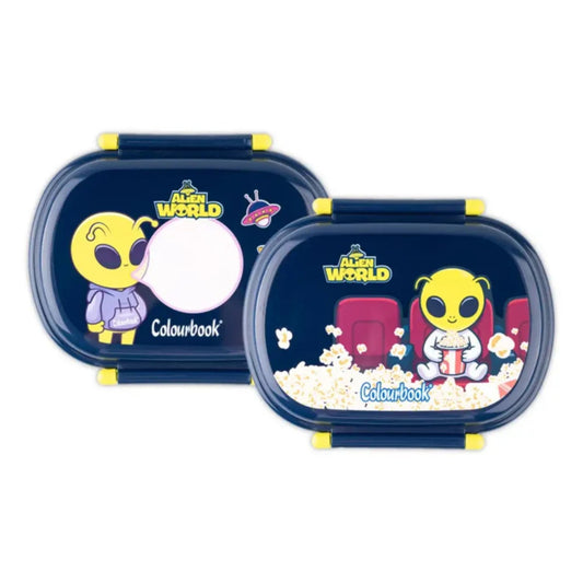 COLOURBOOK ALIEN WORLD PORTAMERENDA CON SEPARATORE INTERNO E POSATE