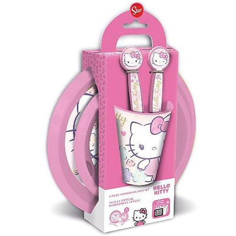HELLO KITTY SET PRANZO IN PLASTICA 5 PZ