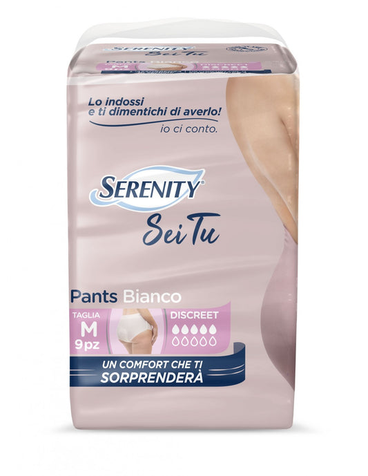 SERENITY SEI TU PANTS BIANCO DISCREET M 9PZ