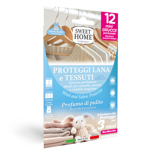 SWEET HOME COLLECTION PROTEGGI LANA E TESSUTI 12 MINI GRUCCE PROFUMATE PROFUMO DI PULITO