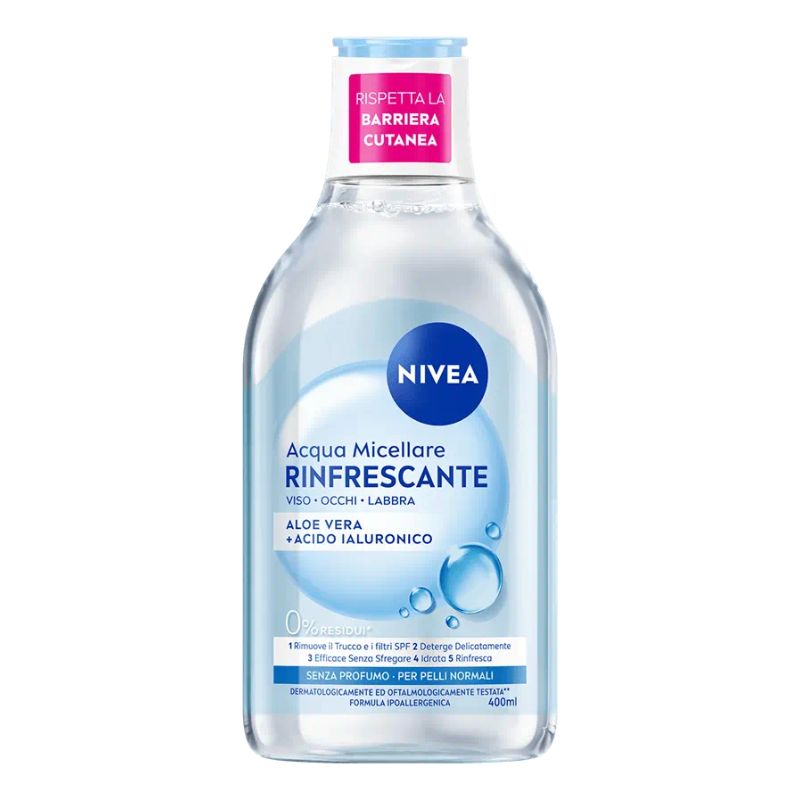 NIVEA ACQUA MICELLARE 400ML RINFRESCANTE VISO OCCHI LABBRA ALOE VERA + ACIDO IALURONICO