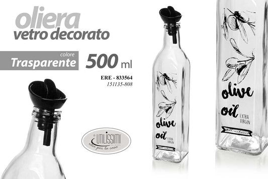 GICOS OLIERA VETRO DECORATO TRASPARENTE 500ML