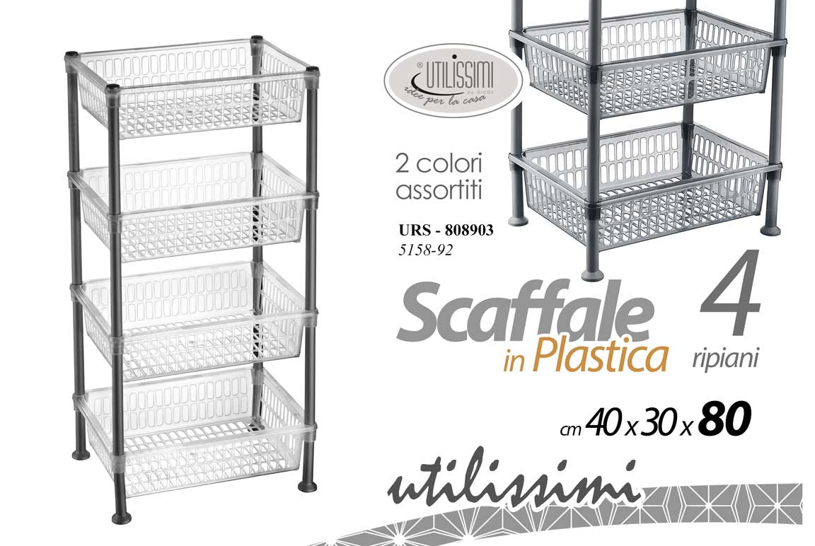 GICOS SCAFFALE IN PLASTICA 4 RIPIANI 40X30X80 URS-838903