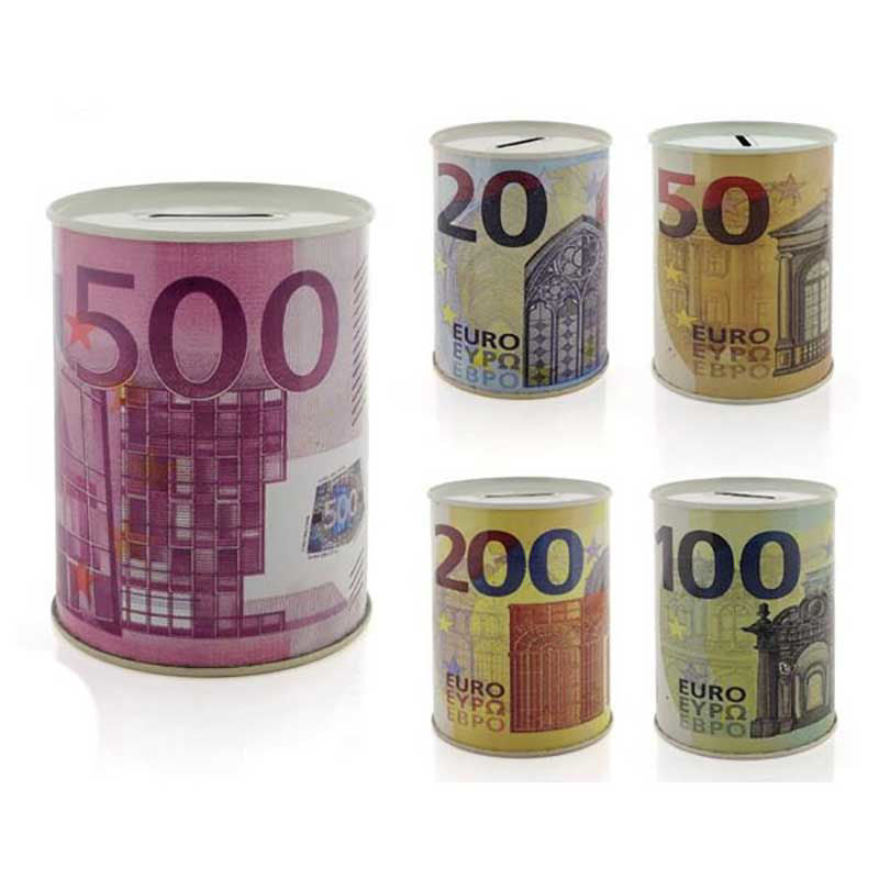 INTRADE SALVADANAIO EURO IN LATTA ASSORTITO CM.14X12,5