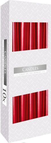 CAU CANDELE CONICHE LACCATE ROSSE METAL CONFEZIONE 10PZ