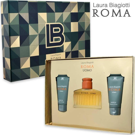 LAURA BIAGIOTTI ROMA UOMO CONFEZIONE EDT 75ML+ 2 SHOWER GEL 50ML