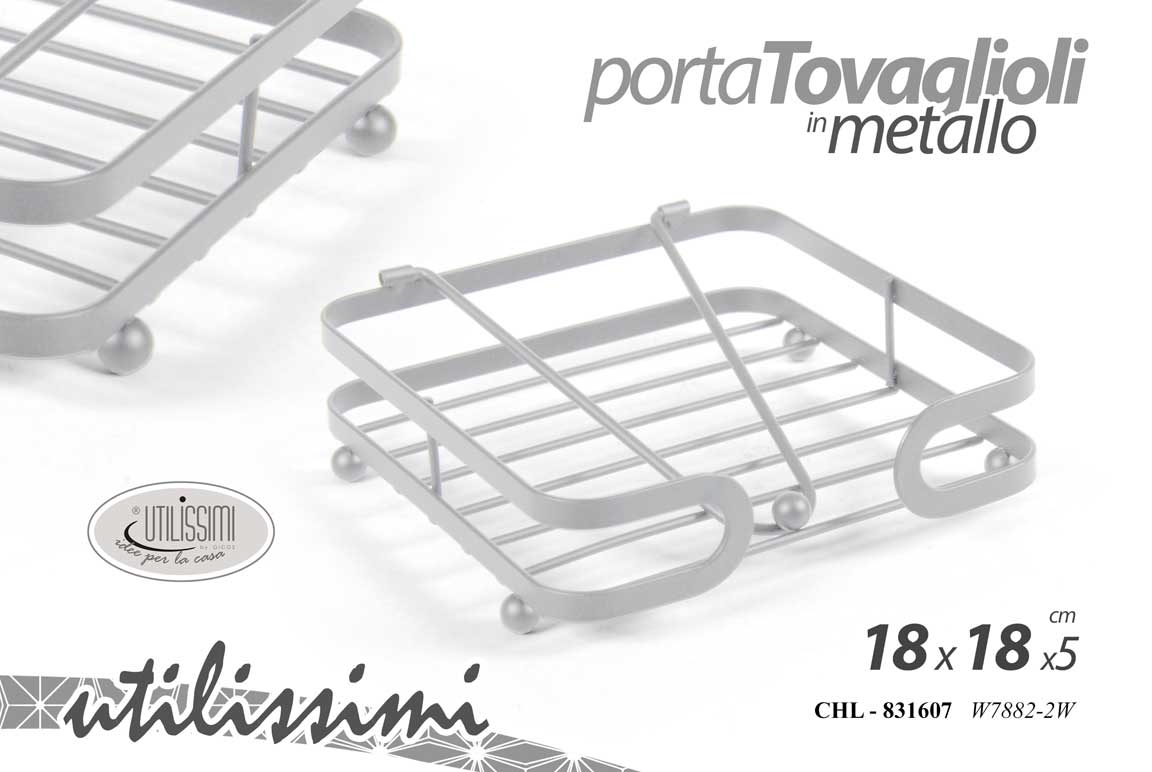 GICOS PORTATOVAGLIOLI IN METALLO 18X18X5 BIANCO CHL-831607