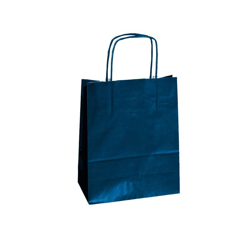 SHOPPER CARTA MANICO RITORTO CM.22X10X29 BLU