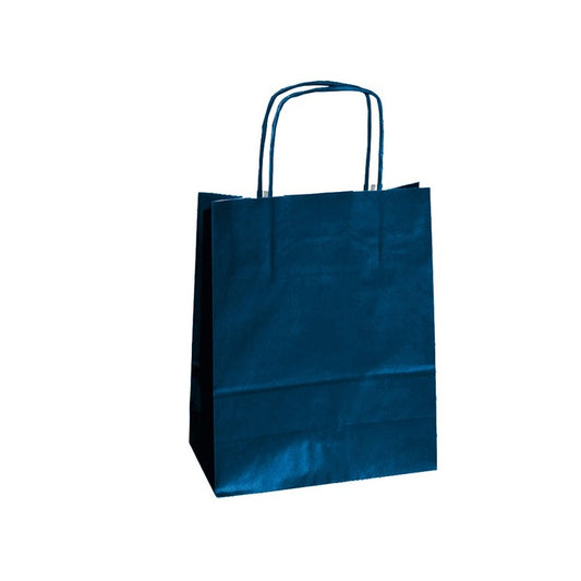 SHOPPER KRAFT MANICO RITORTO CM.22X10X29 BLU