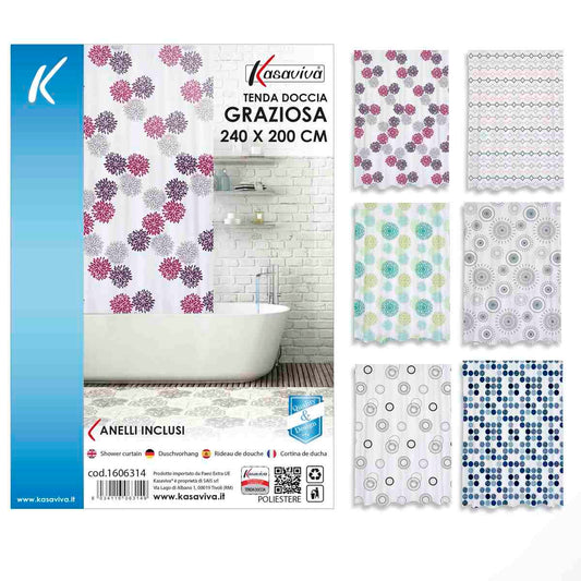 KASAVIVA TENDA DOCCIA GRAZIOSA CM.240X200 ASSORTITA