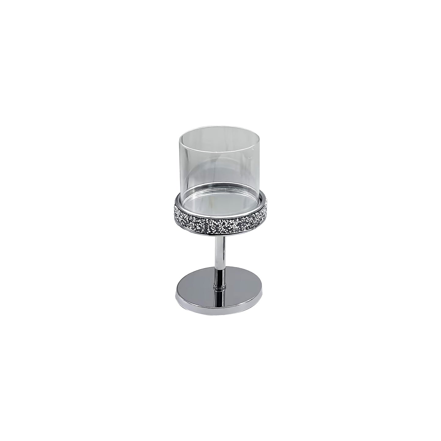 KASAVIVA NATALE CELESTIAL PORTACANDELE CON BICCHIERE SILVER CM.11X20H