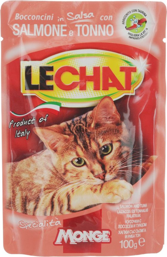 LECHAT BOCCONCINI IN SALSA 100G SALMONE E TONNO