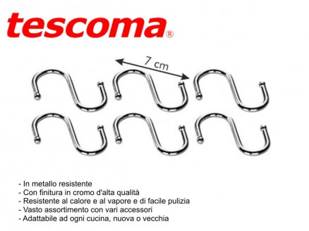 TESCOMA MONTI GANCI A "S" CM.7 6PZ