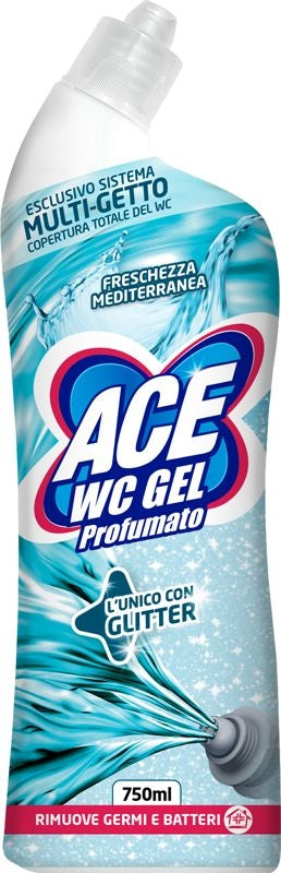 ACE WC GEL 750ML PROFUMATO L'UNICO CON GLITTER FRESCHEZZA MEDITERRANEA