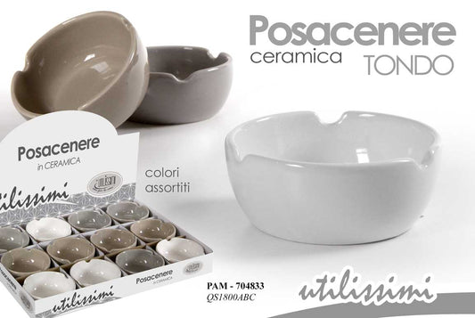 GICOS POSACENERE CERAMICA TONDO COLORI ASSORTITI